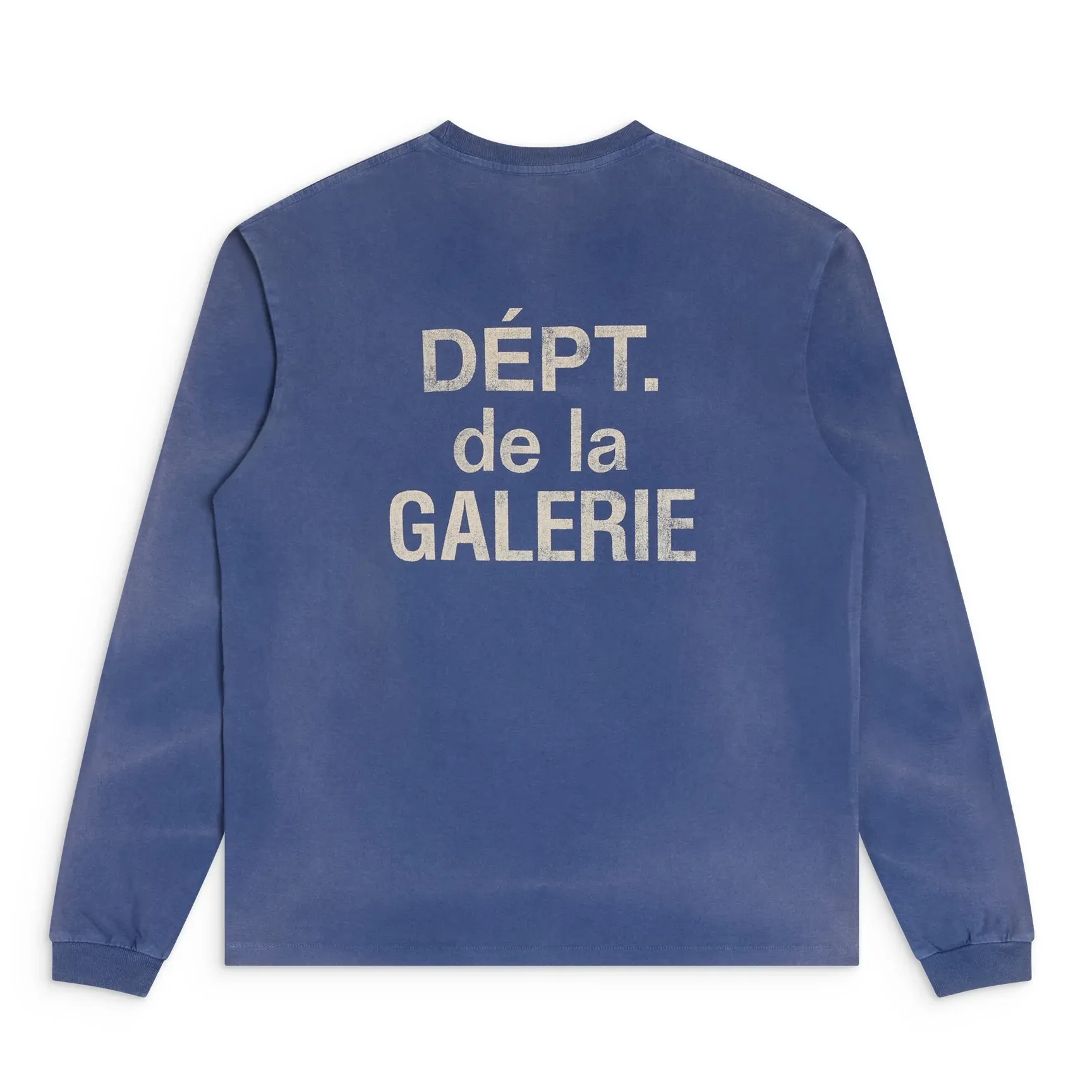 GALLERY FRENCH L/S TEE/NAVY French ripple washed long-sleeved TEE faded blue S-XL cylindrical fabric Assute garment dyeing heavy-wash water-coated fading treatment simulates natural sun fading effect printed distressing treatment top-notch craftsmanship completely matched accessories